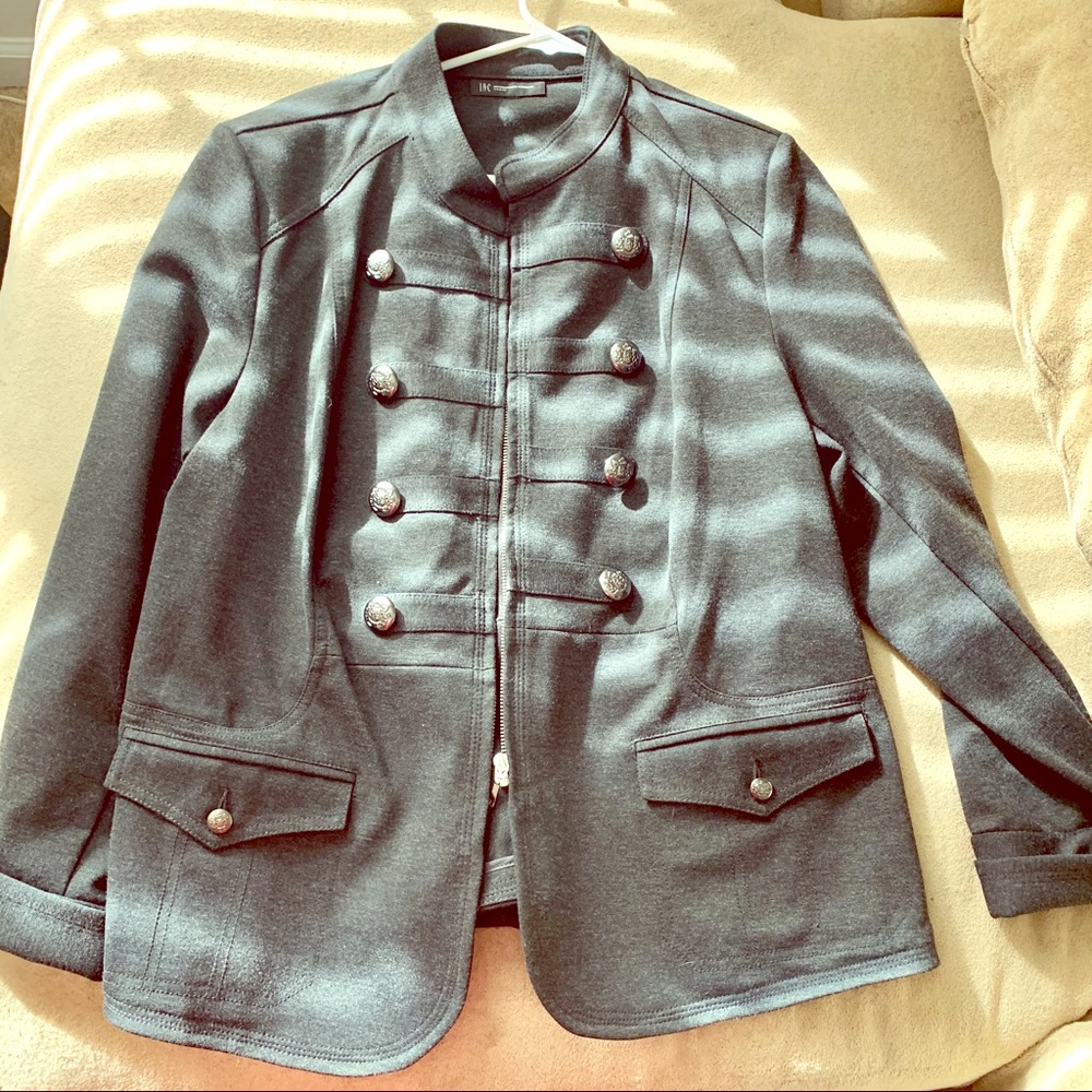 Gray military style soft cloth jacket